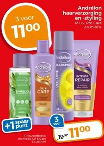 Trekpleister Andrélon haarverzorging en styling aanbieding