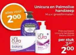 Trekpleister Unicura en Palmolive handzeep aanbieding