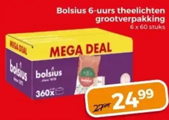 Trekpleister Bolsius 6-uurs theelichten grootverpakking aanbieding