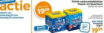 Trekpleister Finish vaatwastabletten Power en Quantum aanbieding