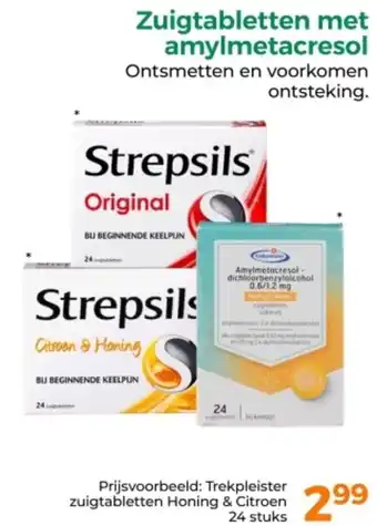Trekpleister Zuigtabletten met amylmetacresol aanbieding