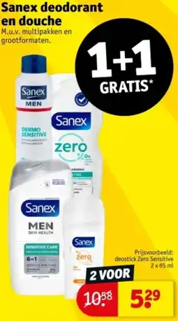 Kruidvat Sanex deodorant en douche aanbieding