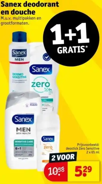 Kruidvat Sanex deodorant en douche aanbieding