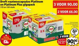 Kruidvat Dreft vaatwascapsules Platinum en Platinum Plus gigapack aanbieding