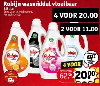 Kruidvat Robijn wasmiddel vloeibaar aanbieding