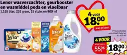 Kruidvat Lenor wasverzachter, geurbooster en wasmiddel pods en vloeibaar aanbieding