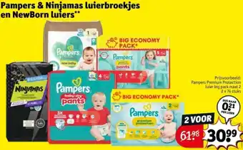 Kruidvat Pampers & Ninjamas luierbroekjes en NewBorn luiers aanbieding