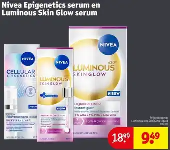 Kruidvat Nivea Epigenetics serum en Luminous Skin Glow serum aanbieding