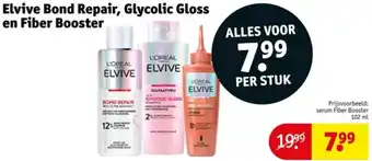 Kruidvat Elvive Bond Repair, Glycolic Gloss en Fiber Booster aanbieding