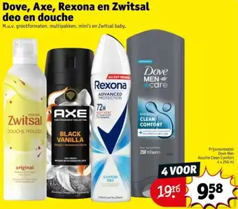 Kruidvat Dove, Axe, Rexona en Zwitsal deo en douche aanbieding
