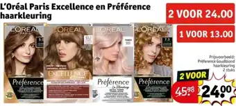Kruidvat L'Oréal Paris Excellence en Préférence haarkleuring aanbieding