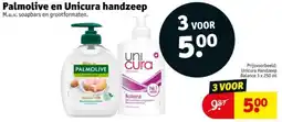 Kruidvat Palmolive en Unicura handzeep aanbieding