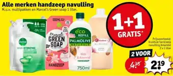 Kruidvat Alle merken handzeep navulling aanbieding