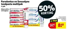 Kruidvat Parodontax en Sensodyne tandpasta multipak aanbieding