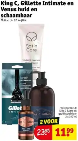 Kruidvat King C, Gillette Intimate en Venus huid en schaamhaar aanbieding
