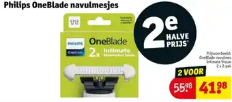 Kruidvat Philips OneBlade navulmesjes aanbieding