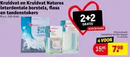 Kruidvat Kruidvat en Kruidvat Natures interdentale borstels, floss en tandenstokers aanbieding