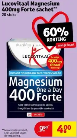 Kruidvat Lucovitaal Magnesium 400mg Forte sachet aanbieding
