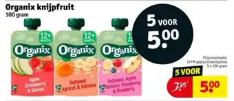 Kruidvat Organix knijpfruit aanbieding