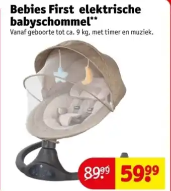 Kruidvat Bebies first elektrische babyschommel aanbieding