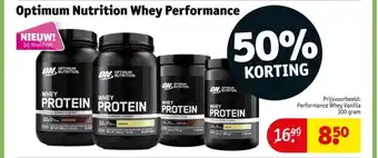 Kruidvat Optimum nutrition whey performance aanbieding