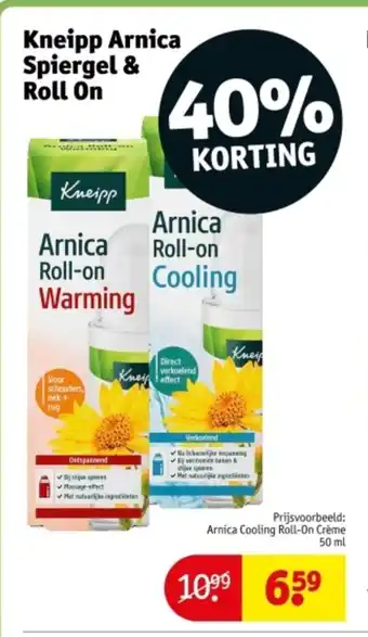 Kruidvat Kneipp arnica spiergel & roll on aanbieding