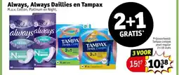 Kruidvat Always always daillies en tampax aanbieding