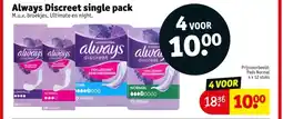 Kruidvat Always discreet single pack aanbieding