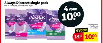 Kruidvat Always discreet single pack aanbieding