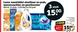Kruidvat Lenor wasmiddel vloeibaar en pods wasverzachter en geurbooster aanbieding