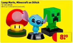 Kruidvat Lamp mario minecraft en stitch aanbieding