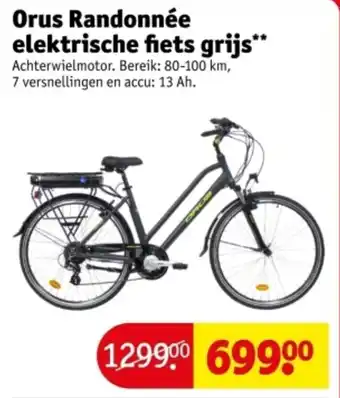 Kruidvat Orus randonnée elektrische fiets grijs aanbieding