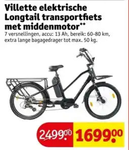 Kruidvat Villette elektrische longtail transportfiets met middenmotor aanbieding