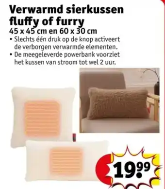 Kruidvat Verwarmd sierkussen fluffy of furry aanbieding