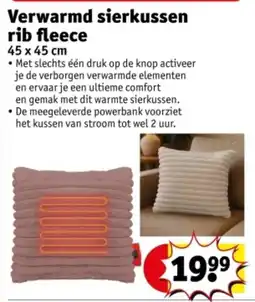 Kruidvat Verwarmd sierkussen rib fleece aanbieding