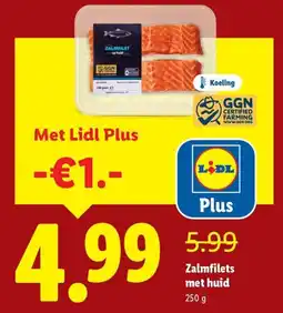 Lidl Zalmfilets met huid aanbieding