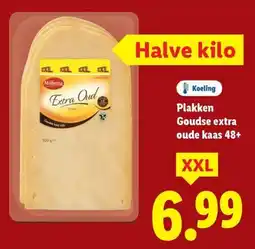 Lidl Plakken Goudse extra oude kaas 48+ aanbieding