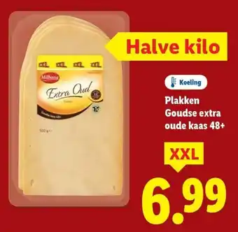 Lidl Plakken Goudse extra oude kaas 48+ aanbieding