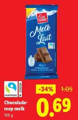 Lidl Chocoladereep melk aanbieding