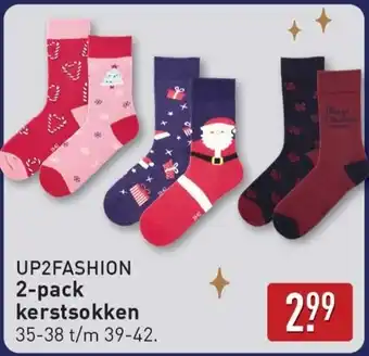 ALDI Up2fashion 2 pack kerstsokken aanbieding
