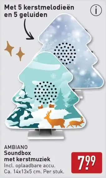 ALDI Ambiano soundbox met kerstmuziek aanbieding