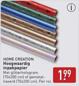 ALDI Home creation hoogwaardig inpakpapier aanbieding