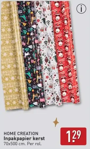 ALDI Home creation inpakpapier kerst aanbieding