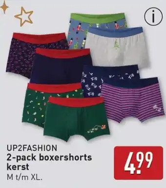 ALDI Up2fashion 2 pack boxershorts kerst aanbieding
