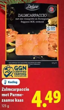 Lidl Zalmcarpaccio met Parmezaanse kaas aanbieding