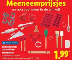 Lidl Zenker/Ernesto/ Livarno Home Bakartikelen aanbieding