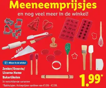 Lidl Zenker/Ernesto/ Livarno Home Bakartikelen aanbieding