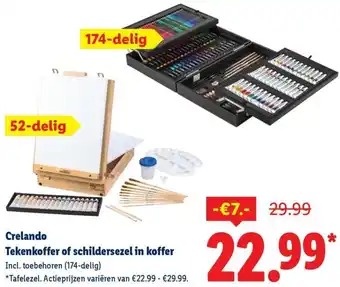 Lidl Crelando Tekenkoffer of schildersezel in koffer aanbieding