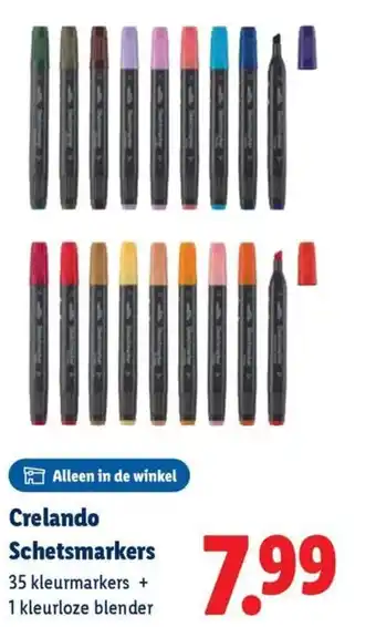 Lidl Crelando Schetsmarkers aanbieding