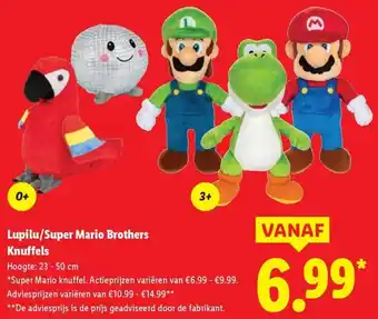 Lidl Lupilu/Super Mario Brothers Knuffels aanbieding